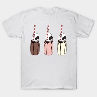 Milkshake Illustration Pack Chocolate, Strawberry Vanilla Shake T-Shirt